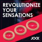 Jock Silicone Cock Ring Set – 3 Graduated Sizes, Beige - Image 4