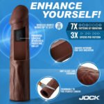 Jock Vibrating Penis Extension with Remote – Brown - Image 3