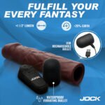 Jock Vibrating Penis Extension with Remote – Brown - Image 4