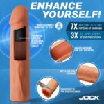 Jock Vibrating Penis Extension with Remote – Medium, Tan - Image 3
