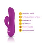 Jolie Mini Pleasure Ridges Rabbit Vibe - Berry - Image 3