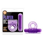 Play With Me - the Player - Vibrating Double Strap Ring - Purple - Image 3