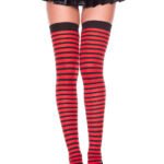 Striped Thigh Hi - One Size - Red / Black