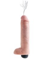 King Cock 10 Inch Squirting Cock With Balls - Light - Image 4