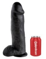 King Cock 12 Inch Cock With Balls - Black - Image 3