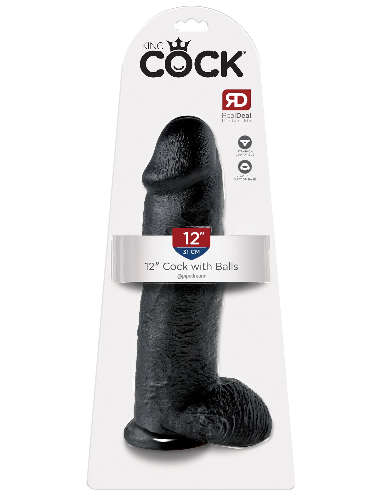 king-cock-12-inch-cock-with-balls-black King Cock 12 Inch Cock With Balls - Black - Image 1