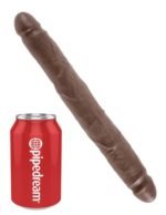 King Cock 12 Inch Slim Double Dildo - Brown - Image 3