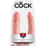 King Cock Double Trouble - Large - Flesh