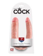 King Cock Double Trouble - Large - Flesh