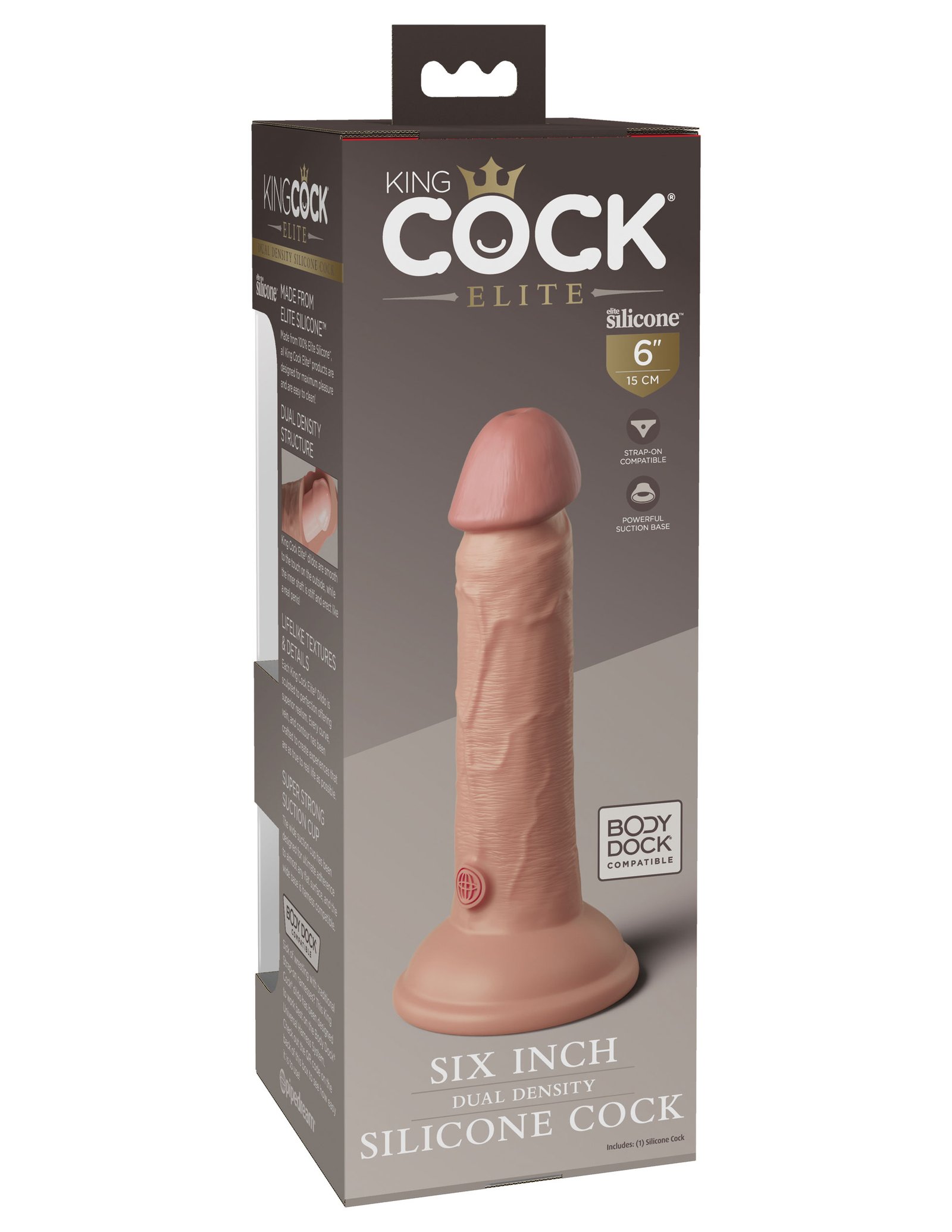 king-cock-elite-6-inch-silicone-dual-density-cock-light King Cock Elite 6 Inch Silicone Dual Density Cock - Light - Image 1