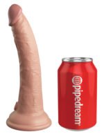 King Cock Elite 7 Inch Vibrating Silicone Dual Density Cock With Remote - Light - Image 4