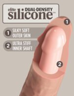 King Cock Elite 9 Inch Vibrating Silicone Dual Density Cock With Remote - Light - Image 4