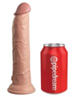 King Cock Elite 9 Inch Vibrating Silicone Dual Density Cock With Remote - Light - Image 6