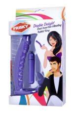 Double Delight Dual Insertion Vibrating Rabbit Cock Ring – Purple - Image 4