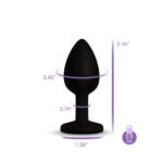 Gemma Pink Gem Black Silicone Anal Plug – Small - Image 6