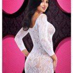Lace Off the Shoulder Mini Dress - One Size -White
