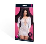 Lace Off the Shoulder Mini Dress - One Size -White - Image 3