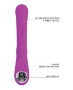 Lamar Led Digital Display Rabbit Vibrator – Fuchsia - Image 2