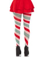 Lane Holiday Ribbon Striped Tights – Green/Red - Image 2