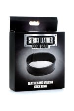 Leather and Velcro Cock Ring - Black - Image 2