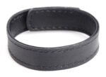 Leather and Velcro Cock Ring - Black - Image 3