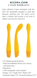 Lemon Squeeze Yellow G-Spot Vibrator – Rechargeable, Waterproof Silicone - Image 3