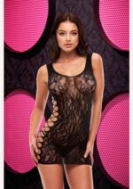 Leopard Lace Mini Dress - One Size - Black - Image 2