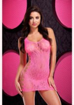 Leopard Lace Mini Dress - One Size - Pink - Image 2