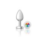 Cheeky Charms Light Up Silver Metal Anal Plug – Medium - Image 2