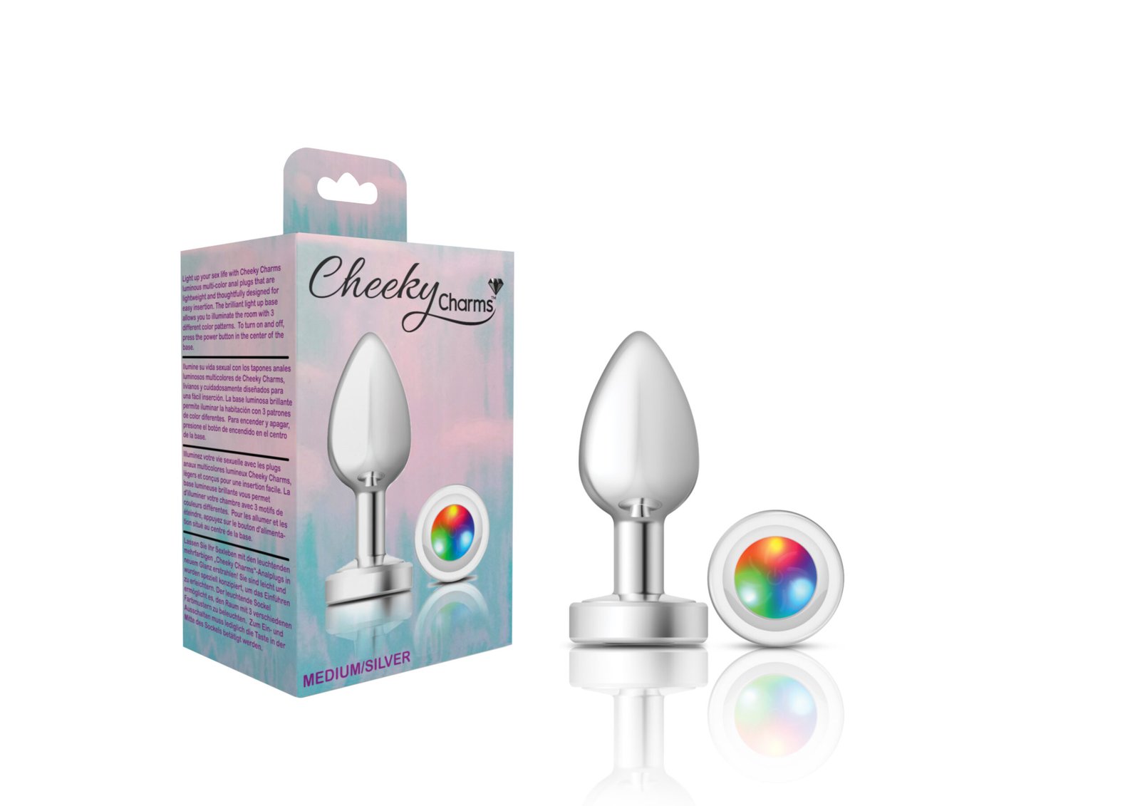 light-up-silver-metal-plug-medium Light Up Silver Metal Plug - Medium - Image 1