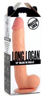 Long Logan 10 Inch Dildo With Balls - Light - Image 9