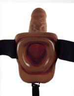 Fetish Fantasy Series 9-Inch Vibrating Hollow Strap-On with Balls – Brown - Image 2
