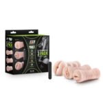 M for Men - 3-Pack Self-Lubricating Vibrating Stroker Sleeve Kit - Vanilla - Image 3