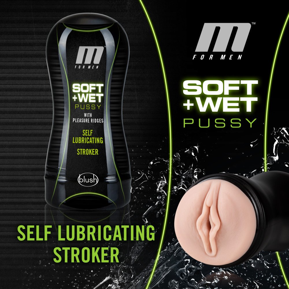 m-for-men-soft-and-wet-pussy-with-pleasure-ridges-self-lubricating-stroker-cup-vanilla M for Men - Soft and Wet - Pussy With Pleasure Ridges - Self Lubricating Stroker Cup - Vanilla - Image 1