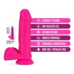 Neo Elite - 8 Inch Silicone Dual Density Cock With Balls - Neon Pink