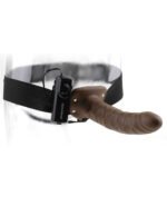 Fetish Fantasy Series 8-Inch Vibrating Hollow Strap-on - Brown - Image 5