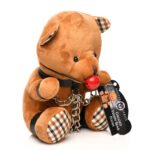 Gagged Teddy Bear Plush with Restraint Cuffs and Chains – Brown - Image 6
