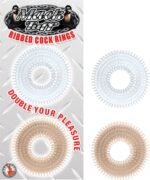 Mack Tuff Ribbed Cock Rings-Clear and Smoke - Image 3
