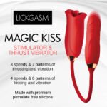 Magic Kiss Kissing Clitoral Stimulator With Thrusting Vibrator - Red - Image 5