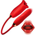 Magic Kiss Kissing Clitoral Stimulator With Thrusting Vibrator - Red - Image 6
