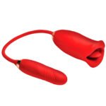 Magic Kiss Kissing Clitoral Stimulator With Thrusting Vibrator - Red - Image 7