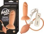 Maxx Men Inflatable Vibrating Pleaser Plug - Flesh - Image 3