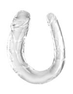 King Cock Clear Double Trouble Medium Flexible TPE Dildo - Image 2