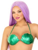 Leg Avenue Mermaid Shell Bra Top – Green – Medium