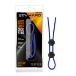 Stay Hard - Silicone Double Loop Cock Ring - Blue - Image 3