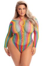 More Color Long Sleeve Bodysuit - Queen Size - Rainbow - Image 2