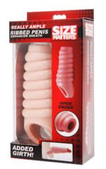 Really Ample Ribbed Penis Enhancer Sheath – Beige - Image 3
