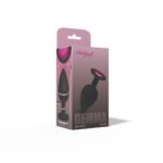 Gemma Pink Gem Black Silicone Anal Plug – Large - Image 2
