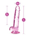 Naturally Yours - 7 Inch Crystalline Dildo - Rose - Image 4