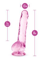 Naturally Yours - 8 Inch Crystalline Dildo - Rose - Image 4